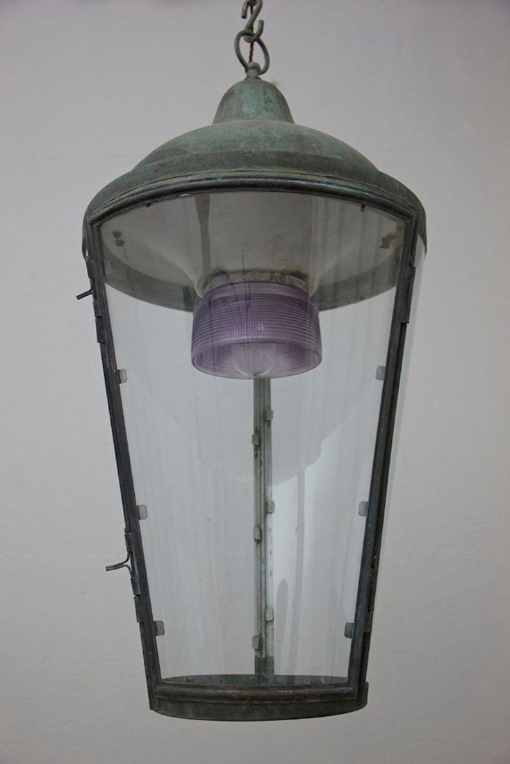 A 1930's cylindrical copper lantern