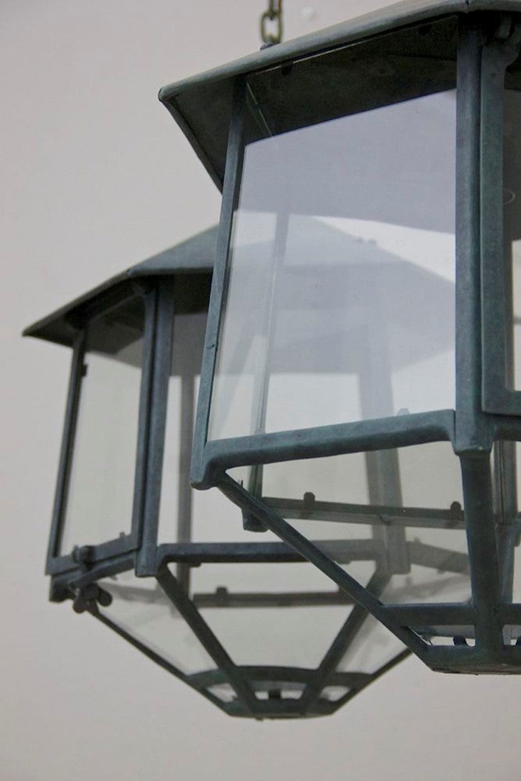 A pair of 1930's copper lanterns