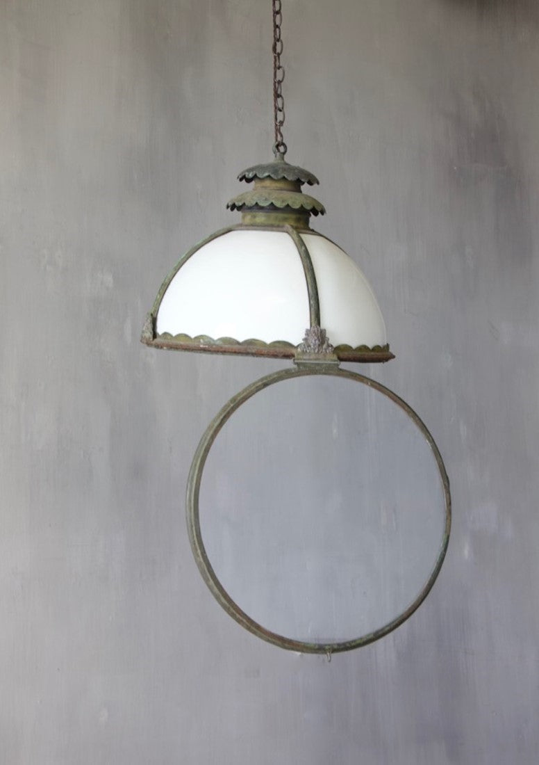A large half-globe pendant light