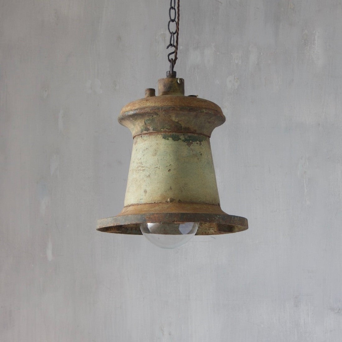 A 19th century iron pendant light