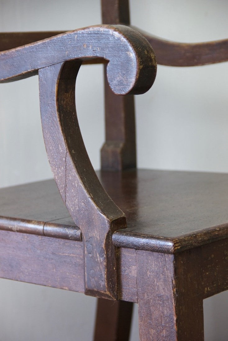 A C19th painted armchair