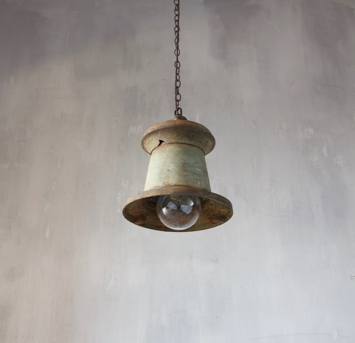 A 19th century iron pendant light