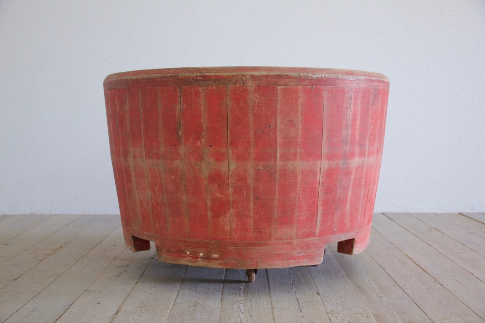 A large wooden tub