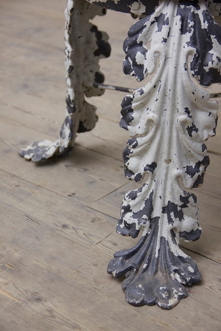 A C19th iron and marble side table