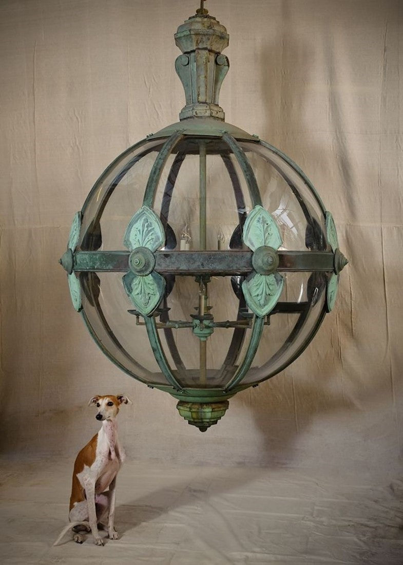 Monumental (2.5m) classical copper globe lantern