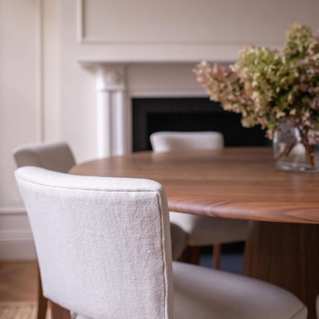 A bespoke pedestal dining table