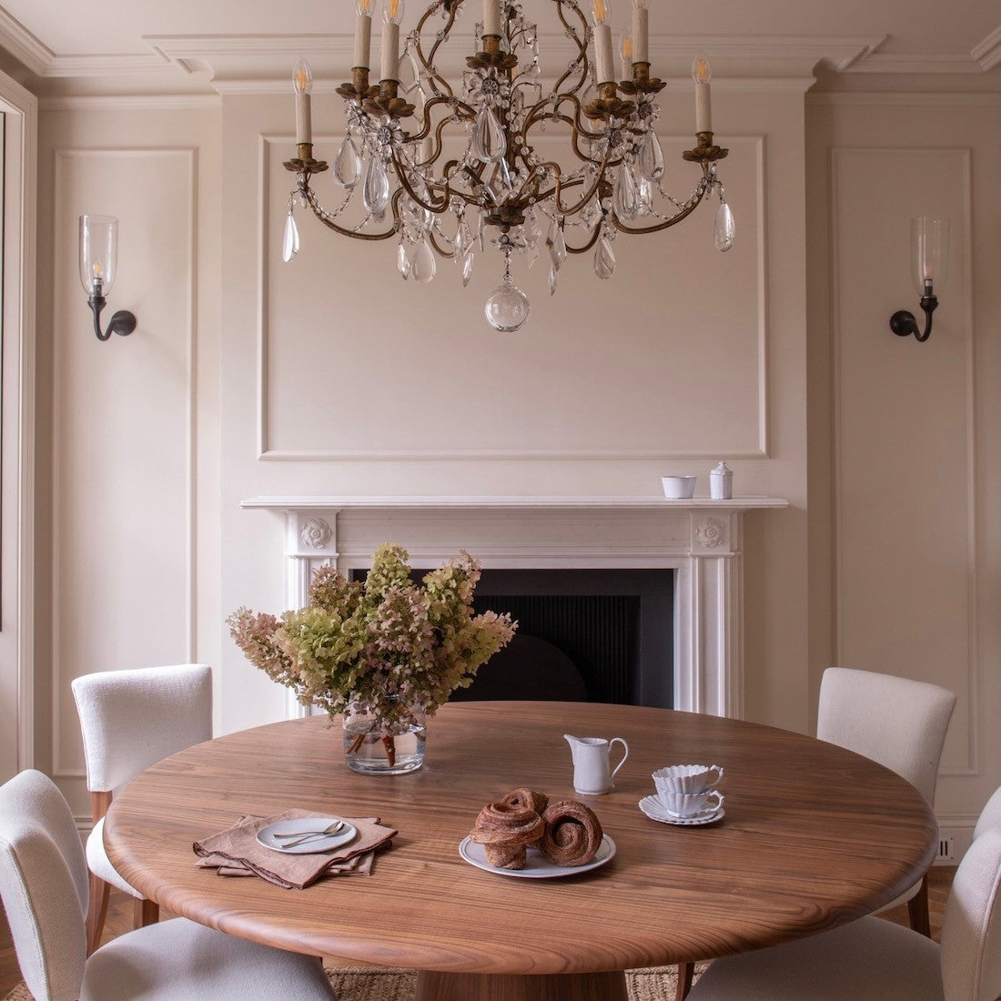 A bespoke pedestal dining table