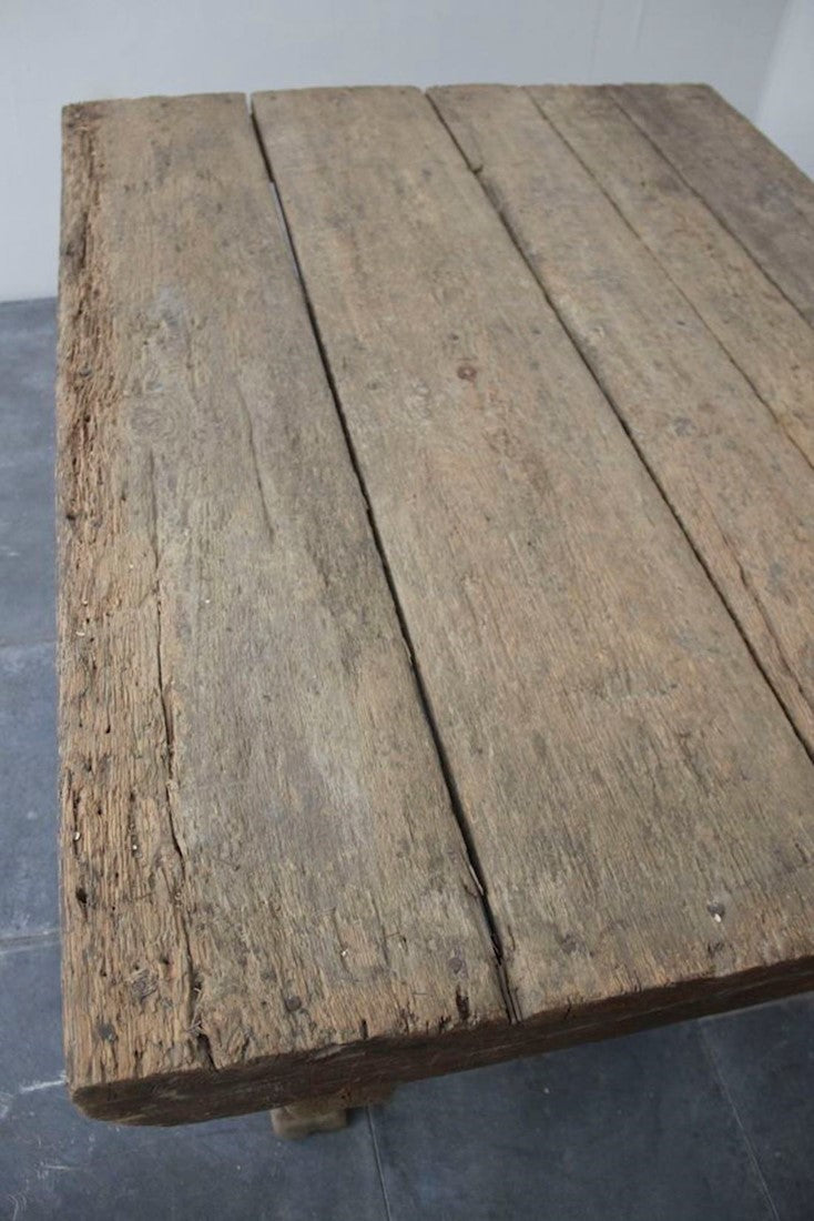 A large, primitive C19th work table