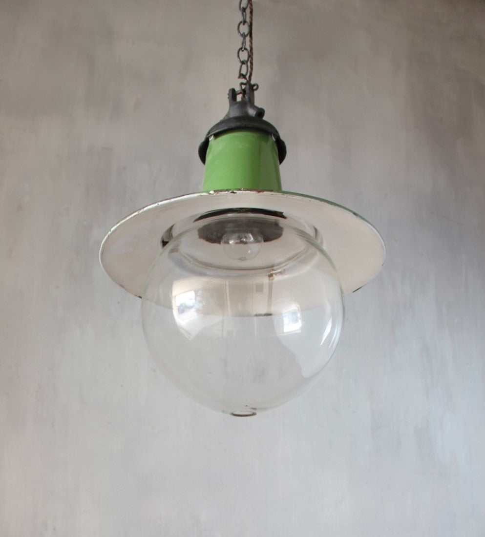 An original enamelled pendant light