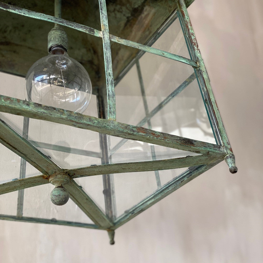 A large Arts and Crafts copper lantern