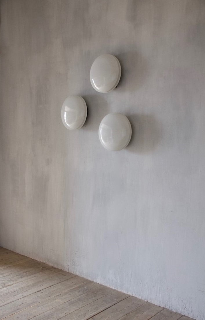 A set of three opaline lights