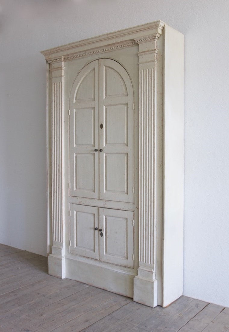 A pair of C18th cupboards