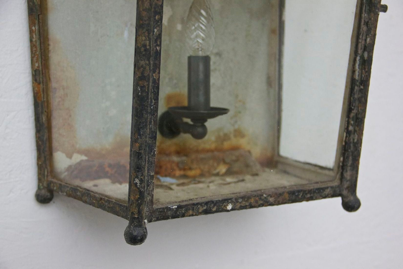 A C19th tole wall lantern