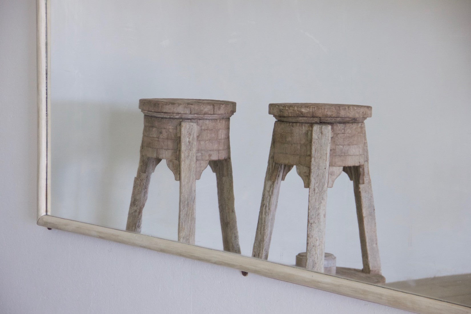 A large Gesso shop mirror, original mirror plate