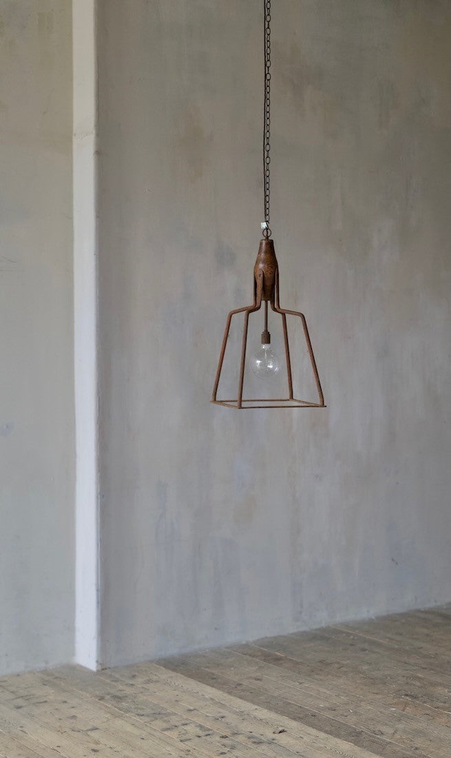 A large wrought iron lantern