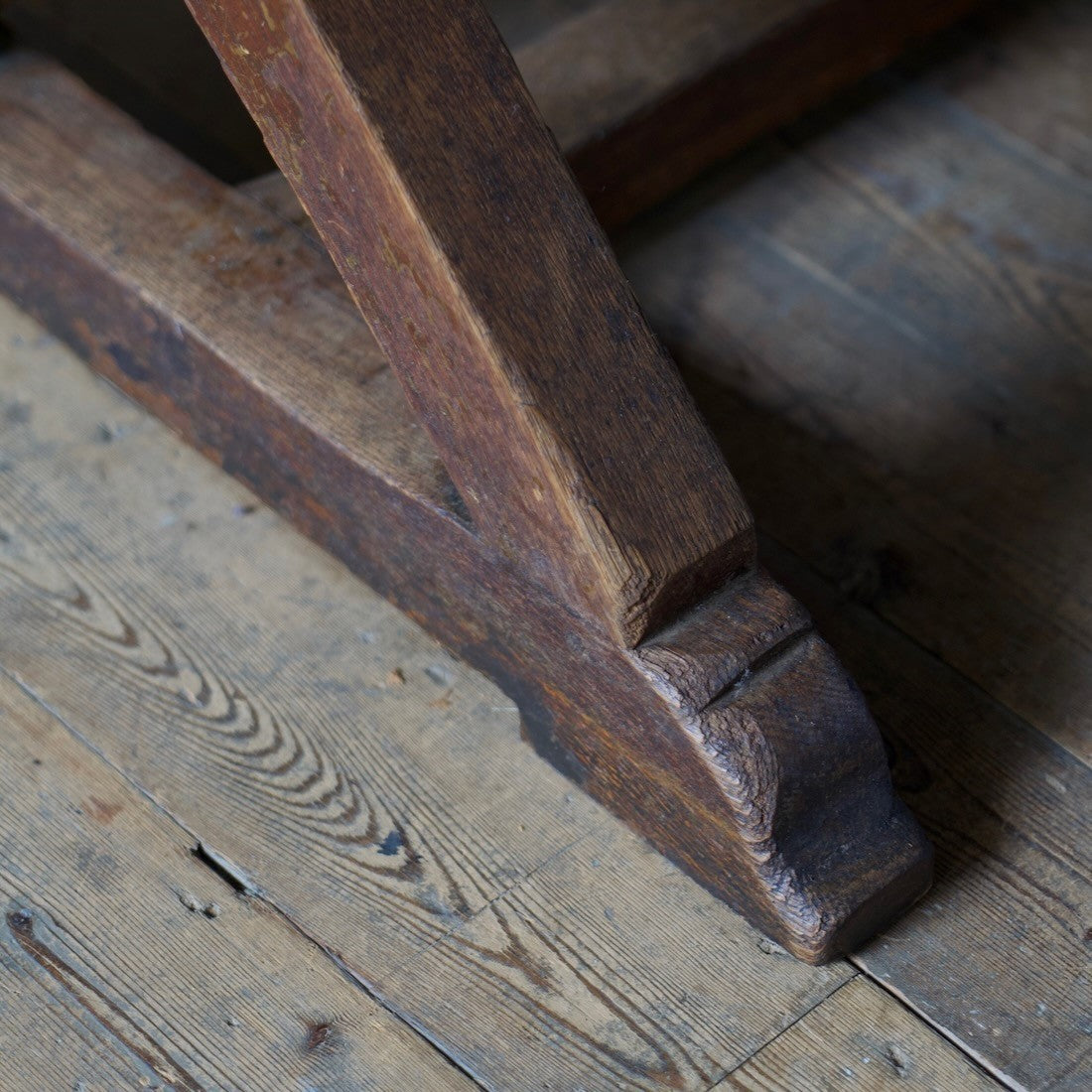 A late 19th century oak refectory table