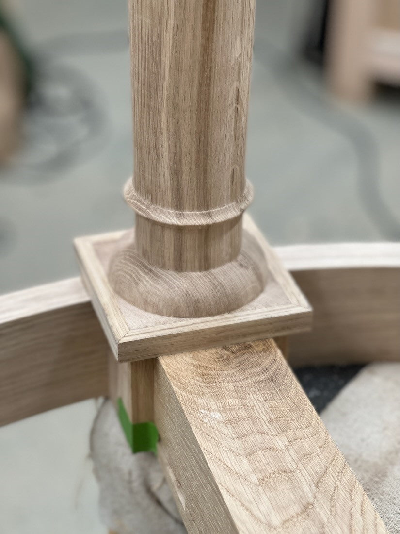 A bespoke circular dining table