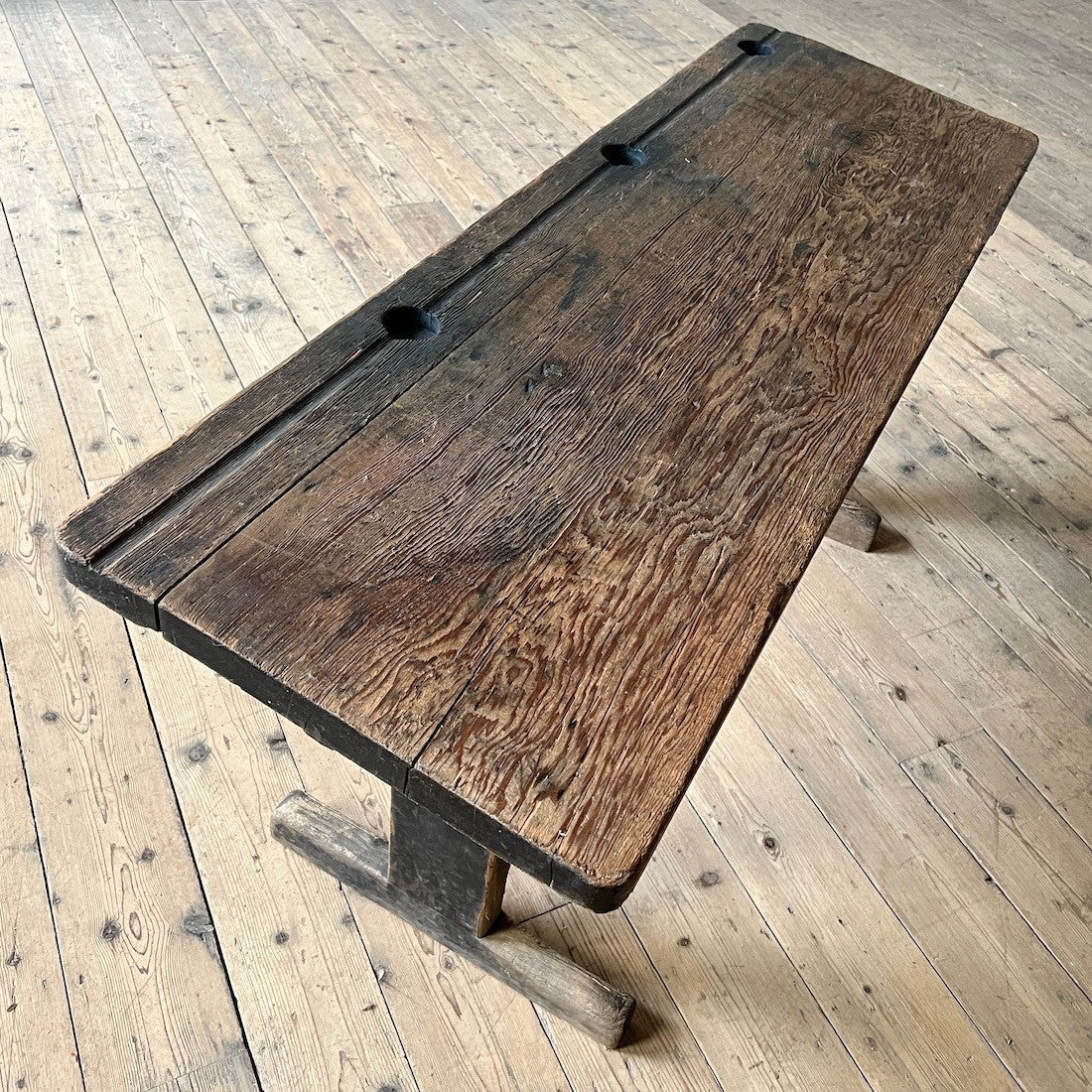 A primitive school desk