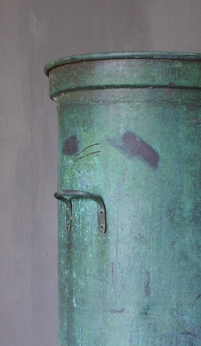 A large copper planter