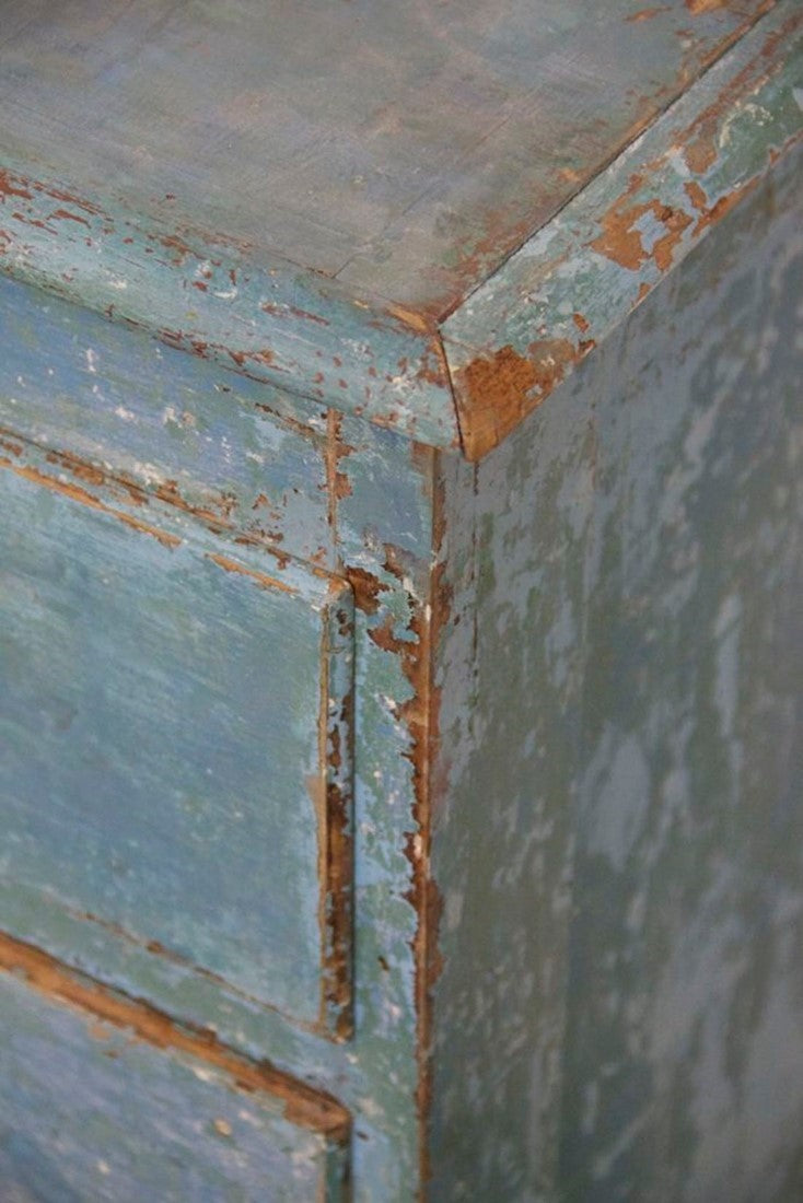 A C19th painted oak chest of drawers
