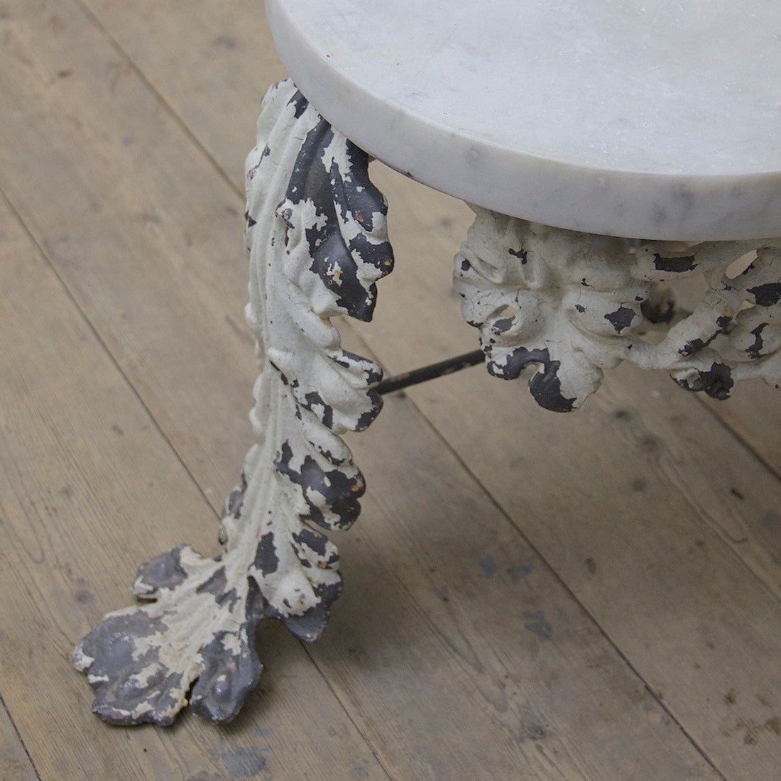 A C19th iron and marble side table