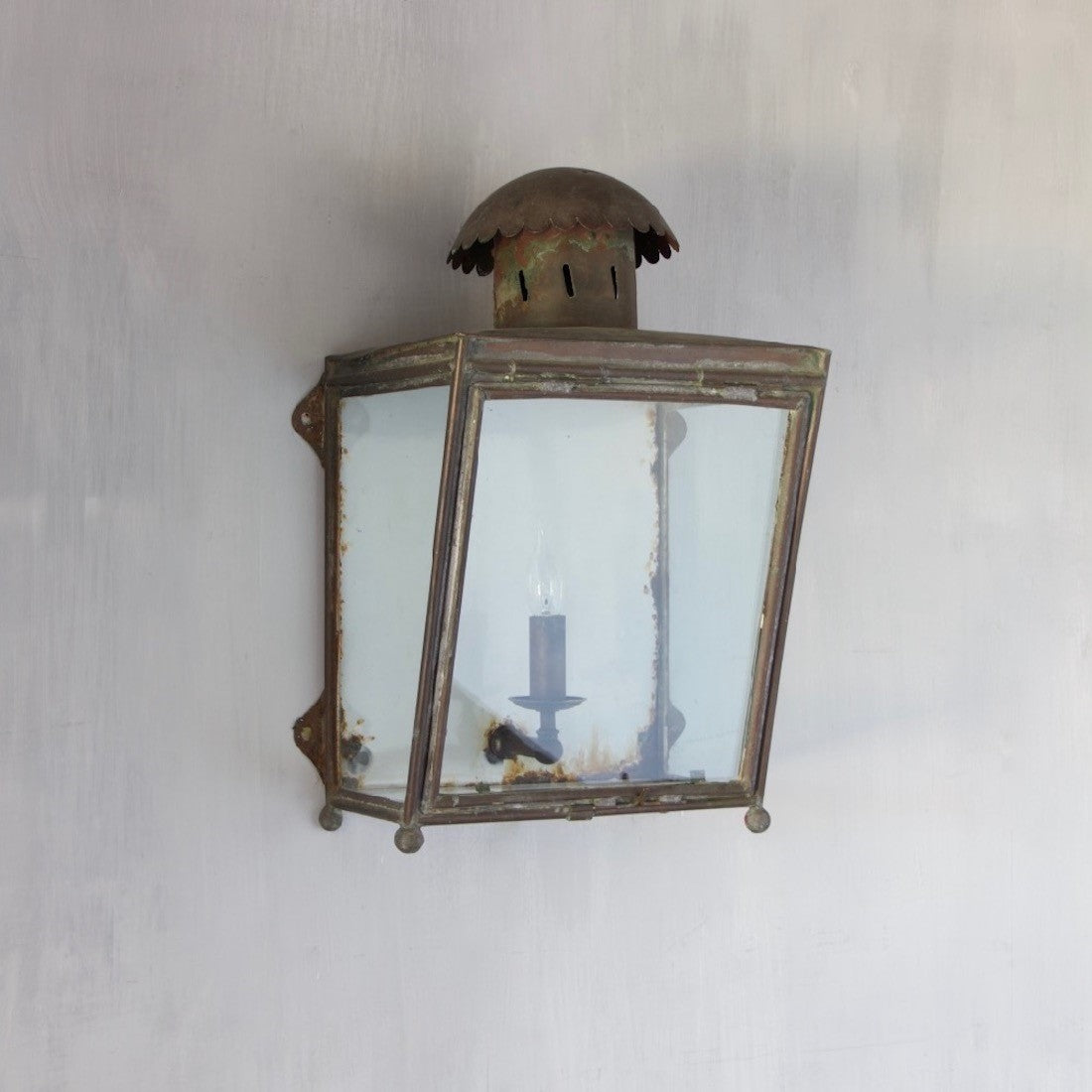 A copper LMS wall lantern