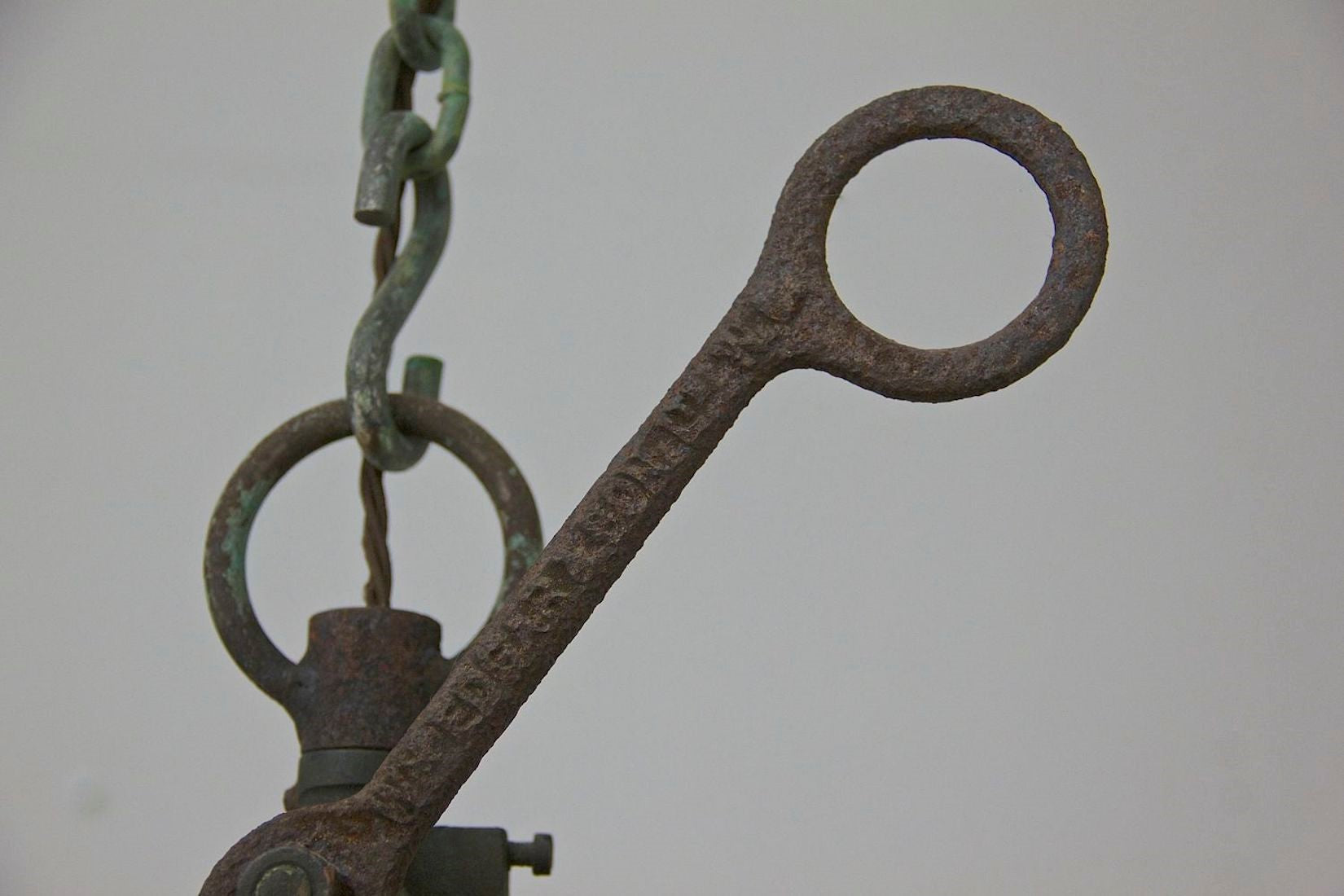 A C19th copper station light