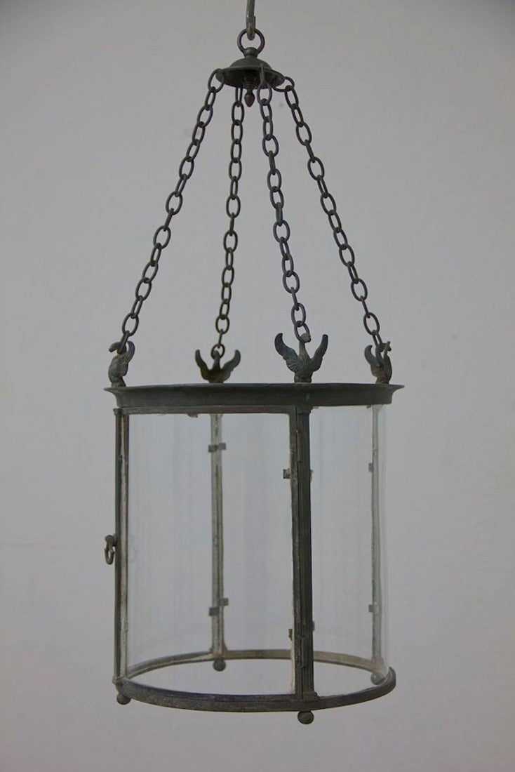 A late C19th bronze hall lantern