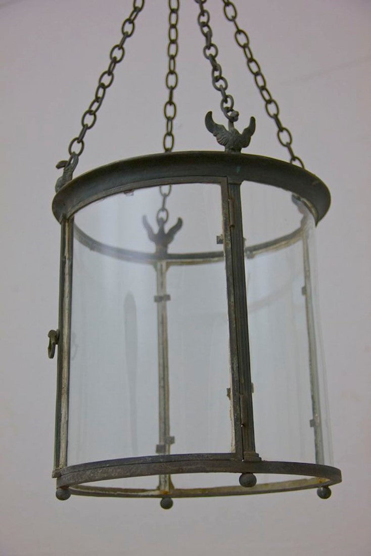 A late C19th bronze hall lantern