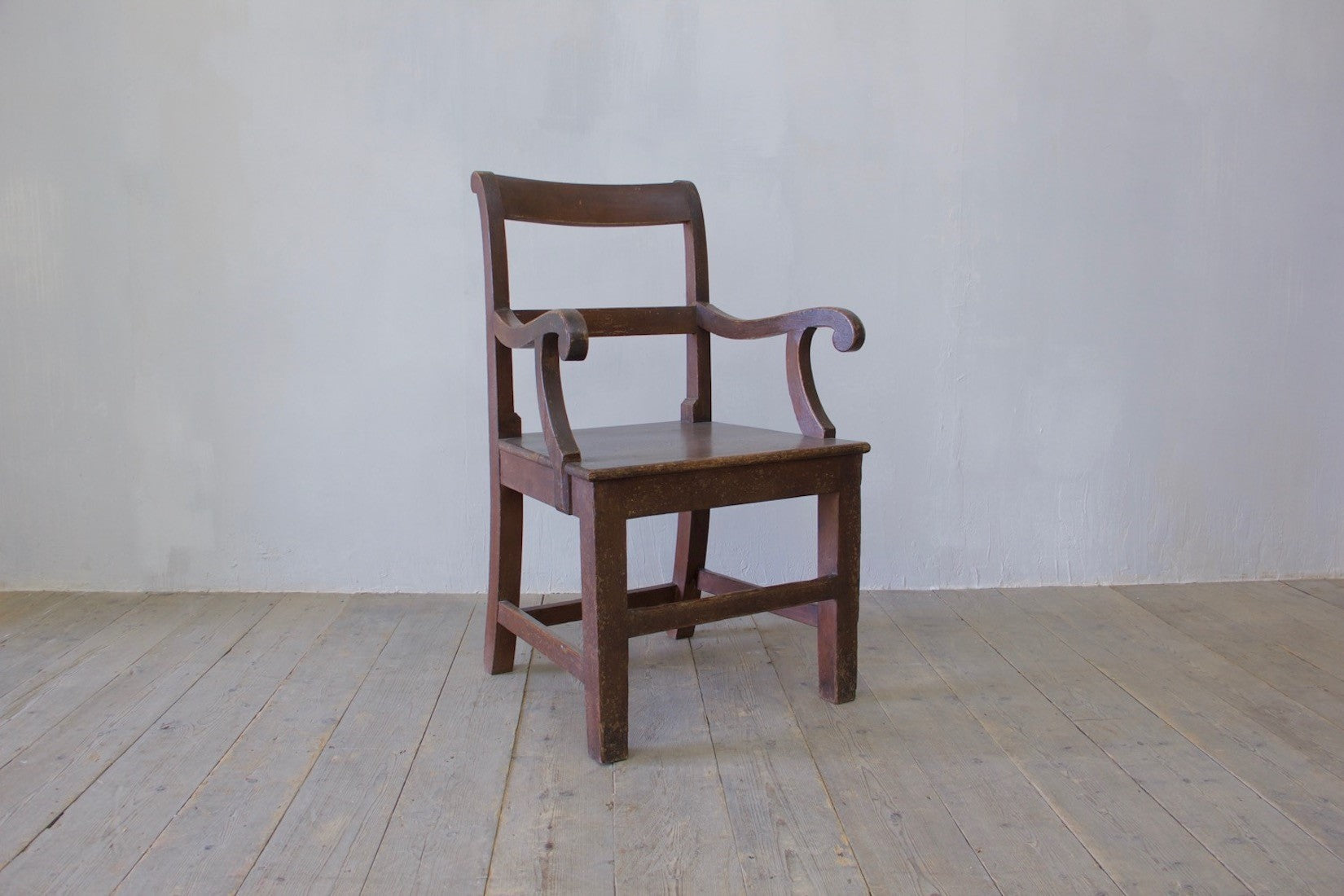A C19th painted armchair
