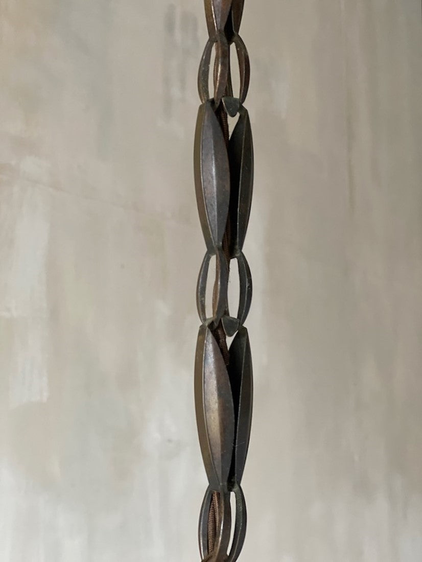A geometric globe pendant light