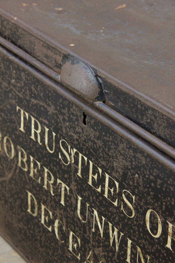 A C19th tole deed box