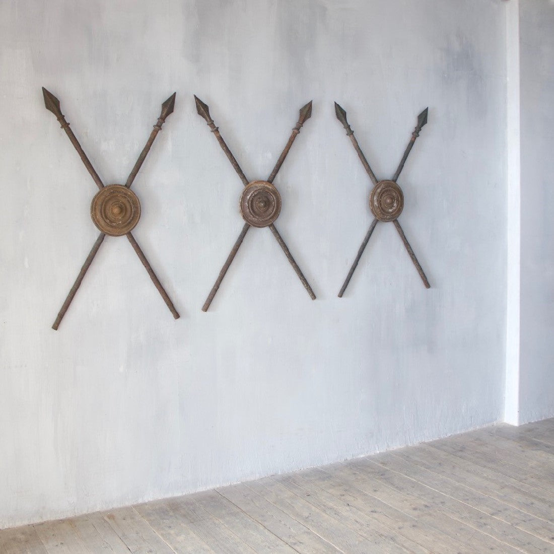 A set of three iron trophies