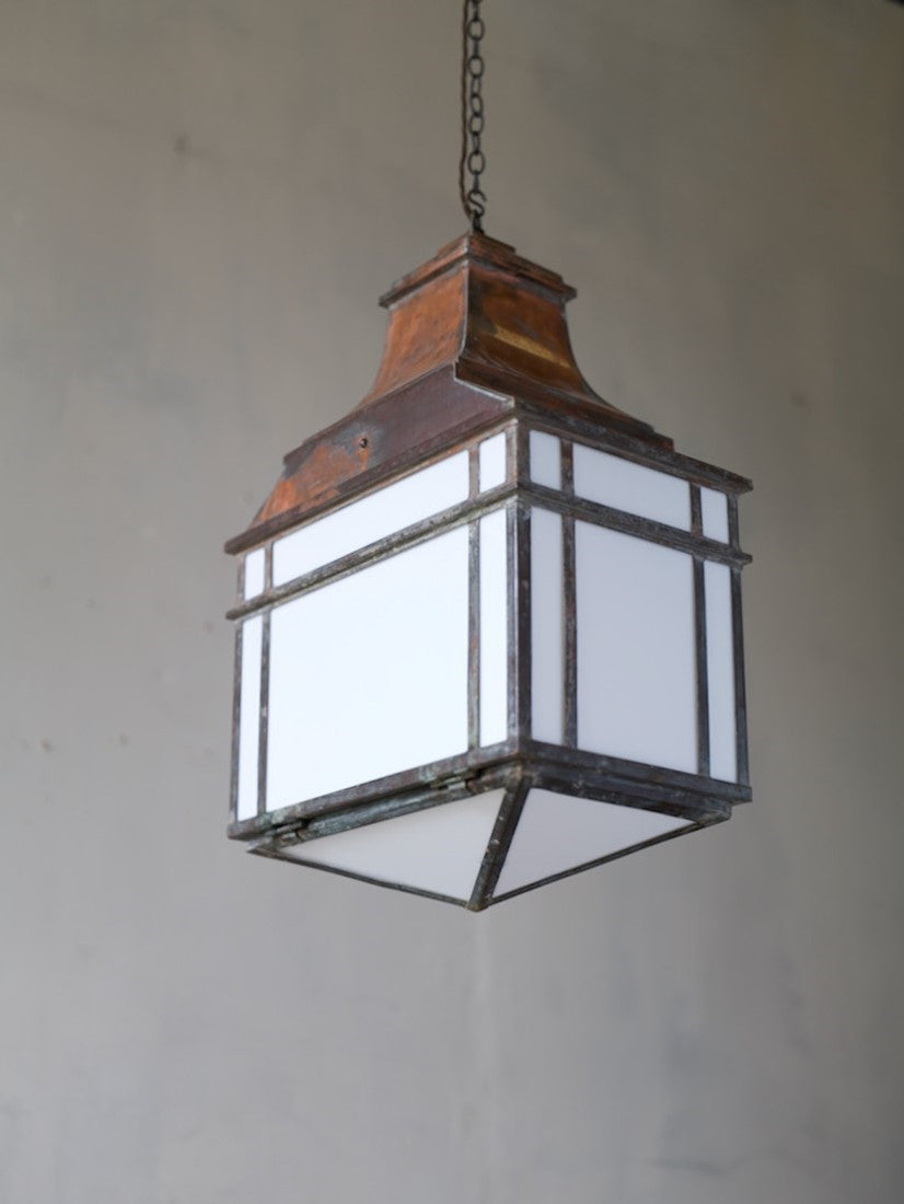A large architectural copper lantern