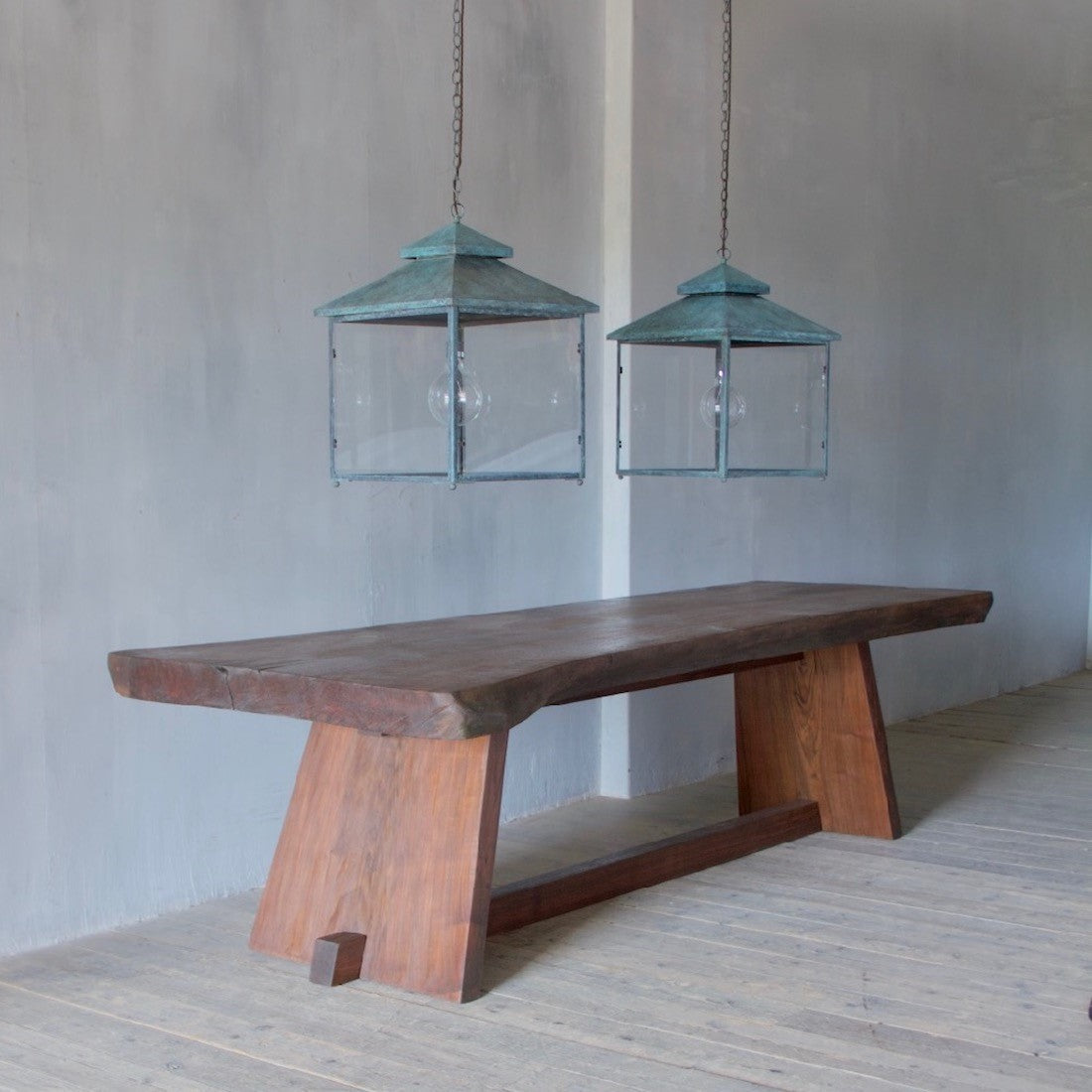 A single plank English walnut table