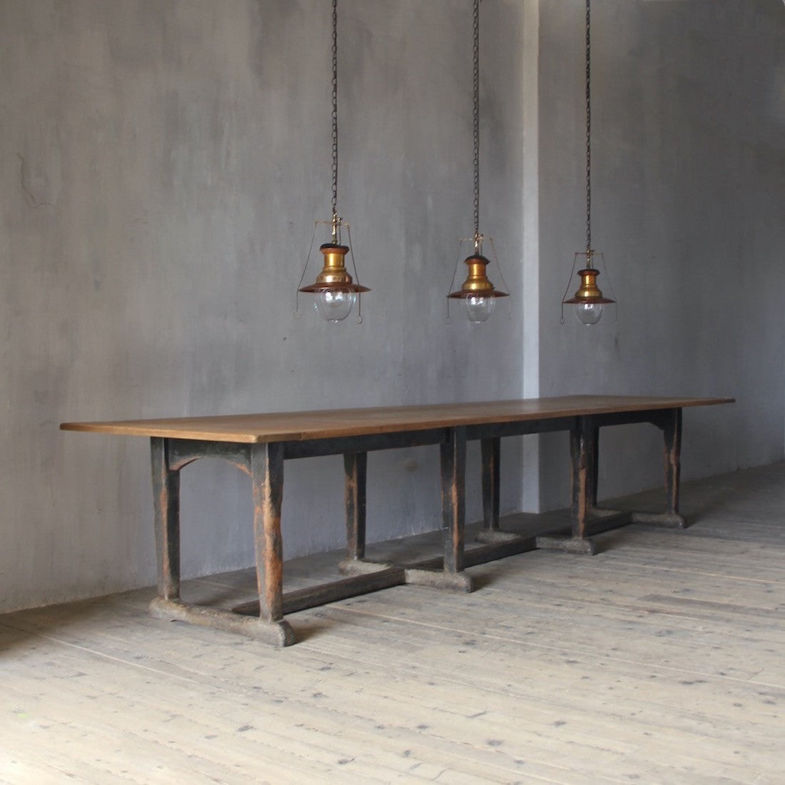 A large 19th century English refectory table