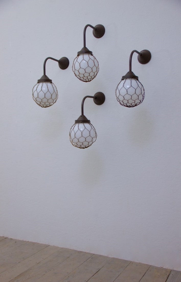 6 opaline wall lights