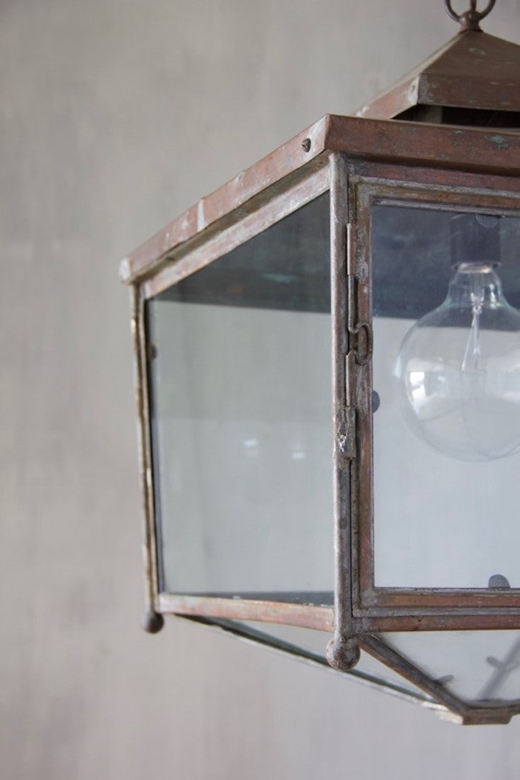 A 1930s square copper lantern 2