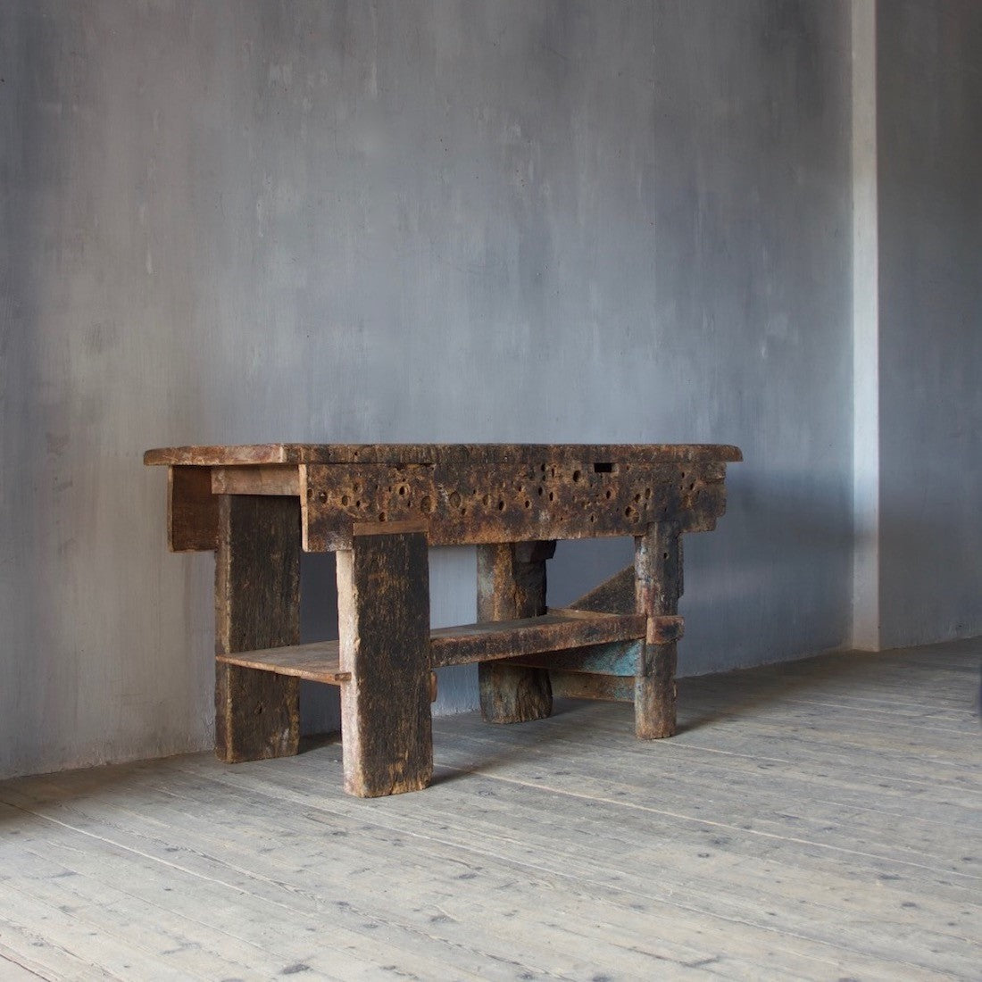 A primitive 19th century workbench