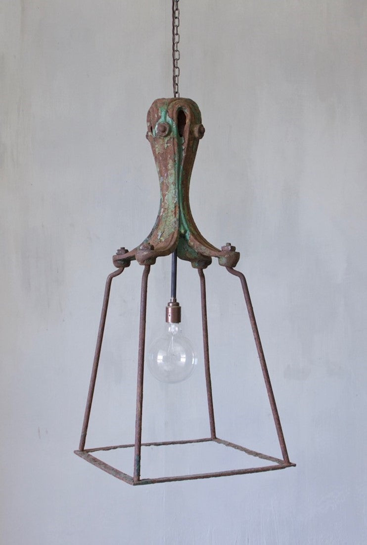 A pair of 19th century cast and wrought iron lanterns