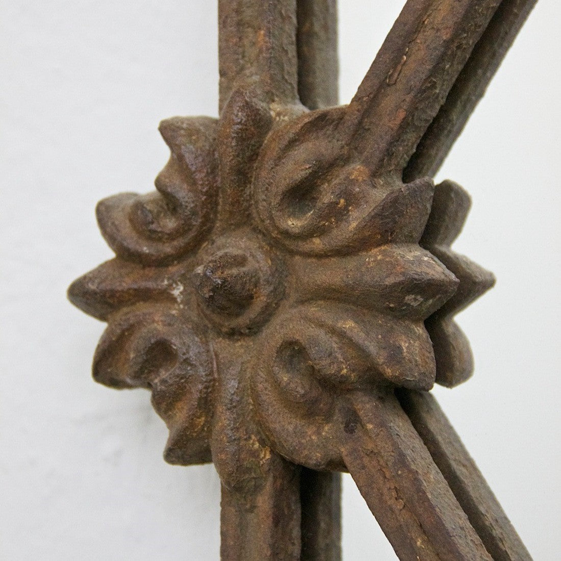 A C19th iron framed mirror.
