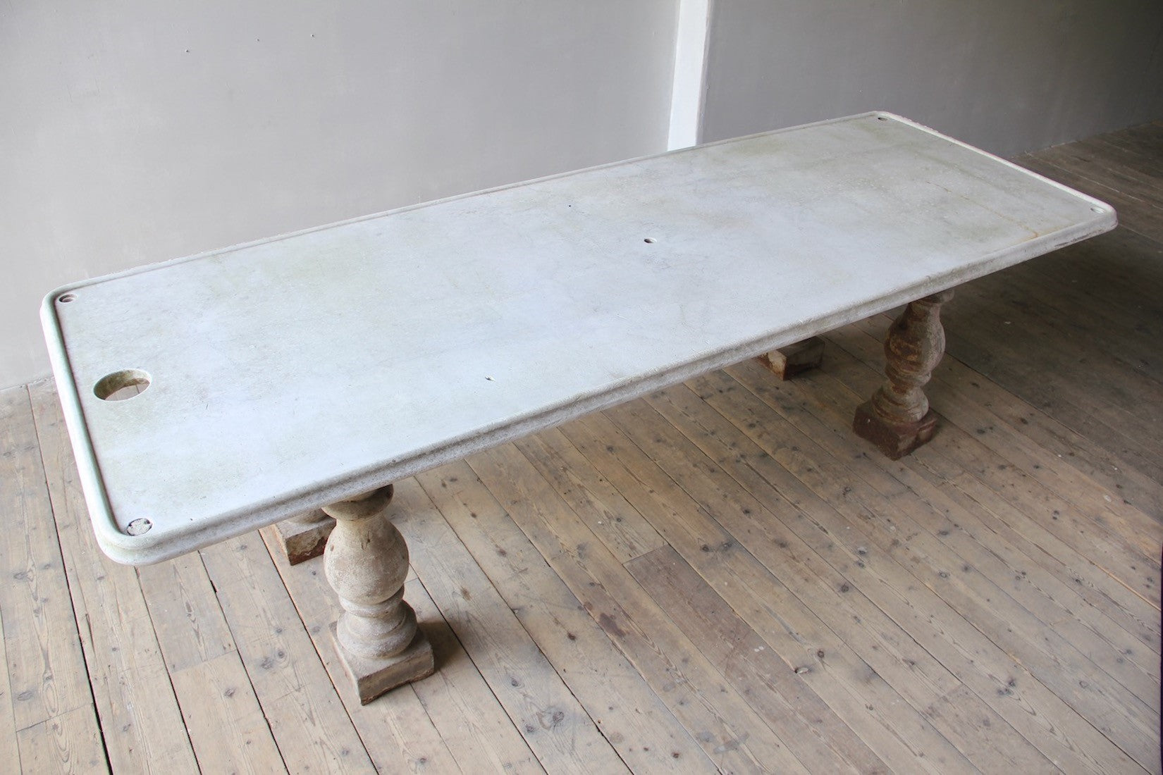 A 19th century creamery table