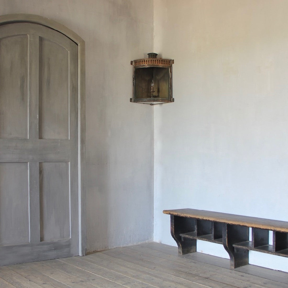 A Georgian copper corner lantern