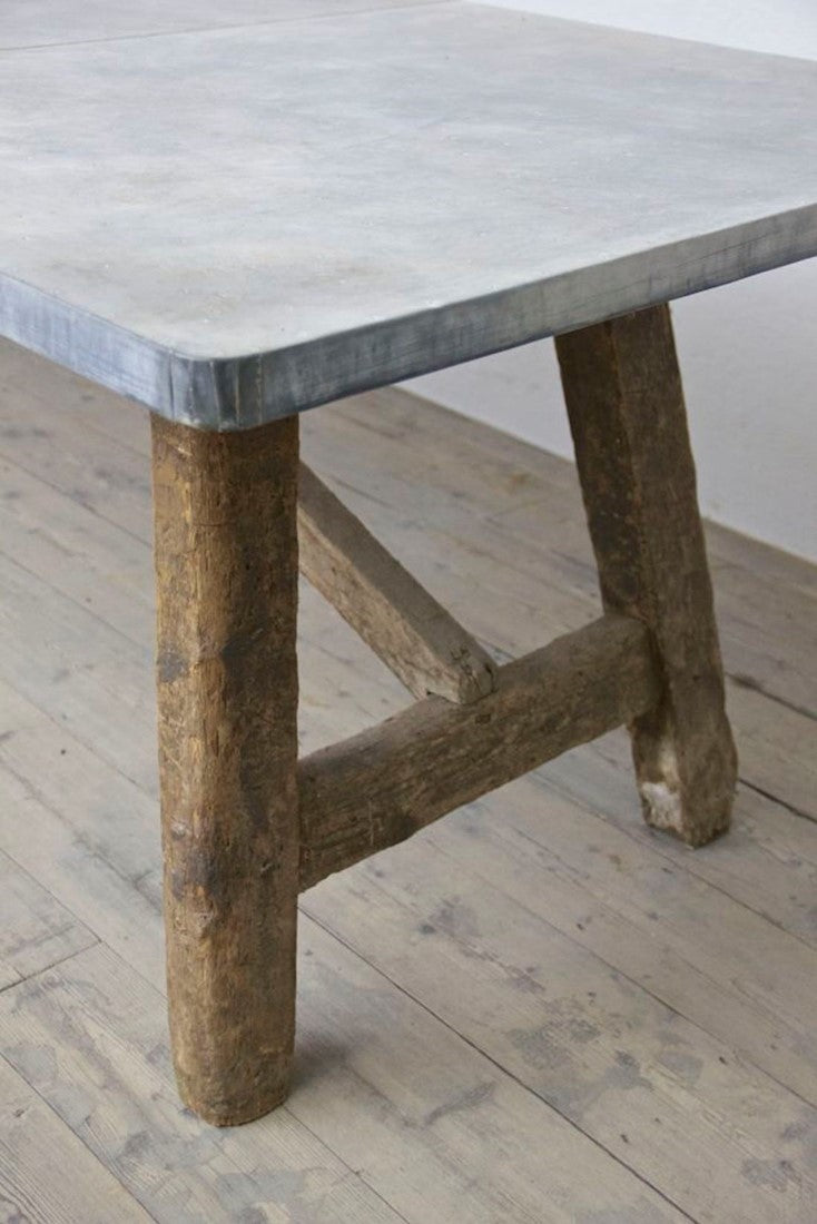A C19th zinc top preparation table