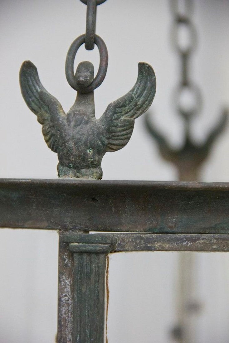 A late C19th bronze hall lantern