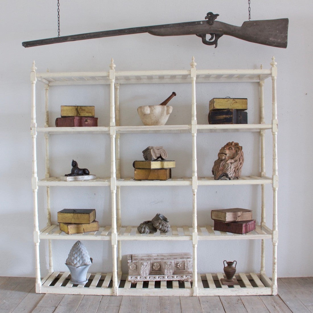 A C19th English linen rack