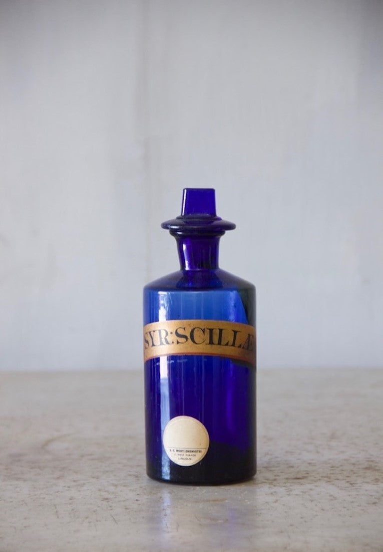 A collection of five C19th apothecary bottles