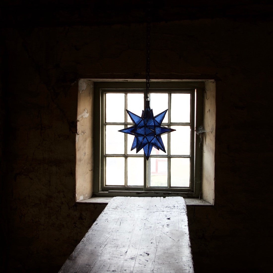 Blue star hanging lantern