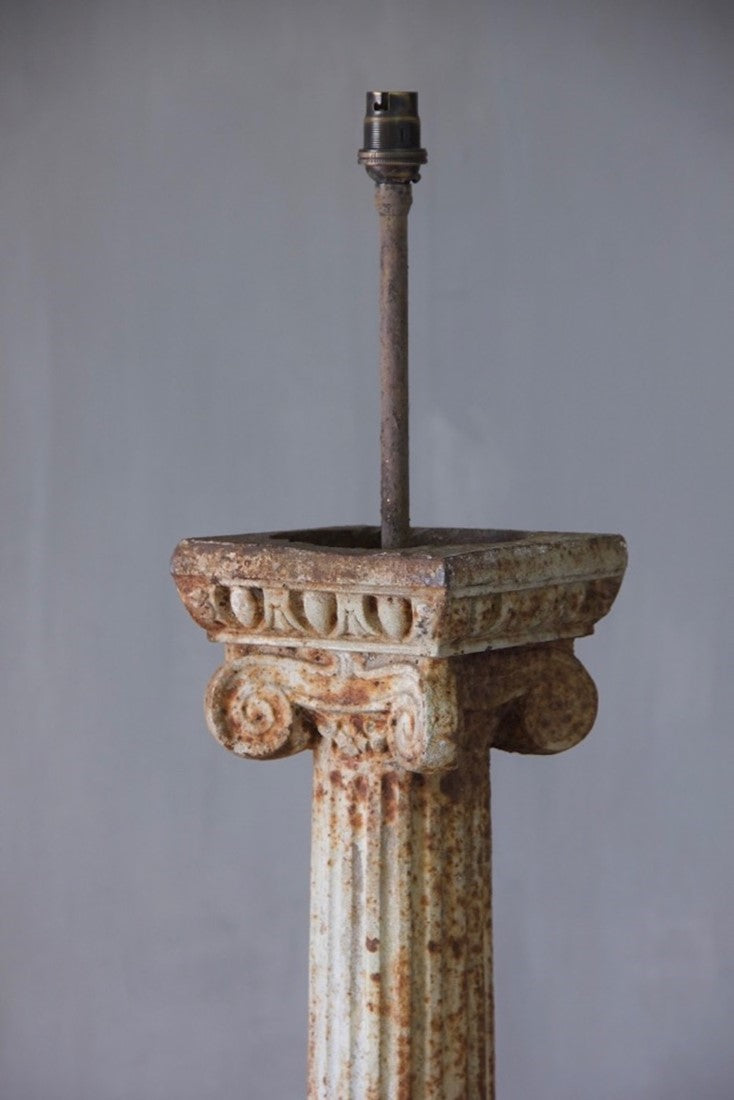 A pair of architectural column lamps