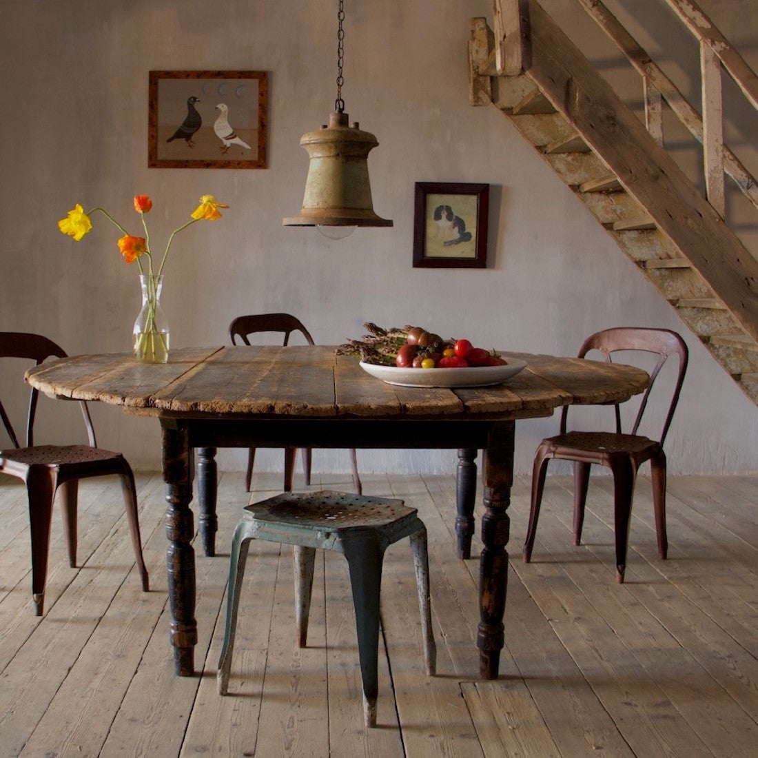 A circular folding J. Lyons & Co. table